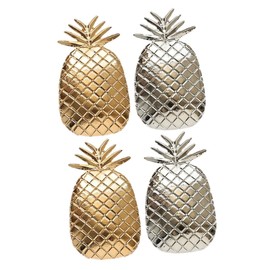 TOVINANNA 4pcs Fashion Pineapple Shape Hair Clips Alloy Barrettes for Women Girls Stylish Hair Accessories Golden Silver for Everyday Use Special Occasions