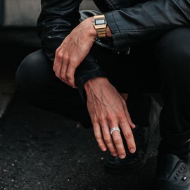 Lattd 925 Sterling Silver Cross Band Ring for Men with Joshua 1:9 Size 9/10/11 Christian Rings for Dad Son, Sterling Silver, No Gemstone