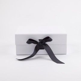 Magnetic Gift Box for Presents 23.5 x 17 x10 cm, A5 Gift Boxes White with Magnetic Lid for Gifts, Wedding Favour Boxes, Birthday Gift Boxes (Charcoal)