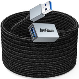 USB Extension Cable 20 ft Long, USB 3.0 Extender Cord 5Gbps High Speed Data Transfer, Type A Male to Female Charging Power Wire Briaded for Printer Webcam Monitor TV Keyboard Mouse Flash Drive