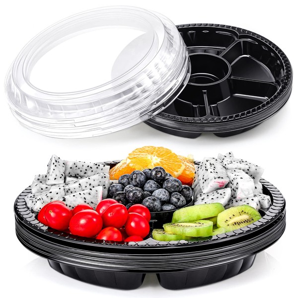 Patelai 10 pcs Plastic Veggie Tray with lid Fruit Trays