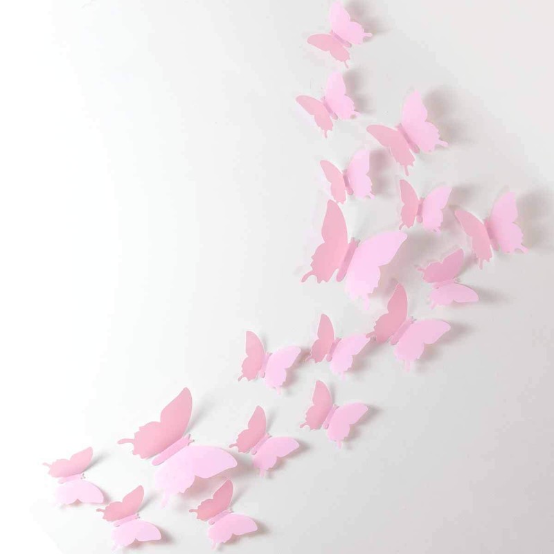 24pcs Kawaii 3D Butterfly Removable Mural Stickers Wall Stickers Decal