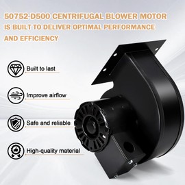 Hiorucet 50752-D500 Centrifugal Blower Motor with Ball Bearing for Dayton 2C610 1TDP5 4C442, Fasco 7021-6745, 7021-2001, 7021-3467, England 7021-1835, Draft Inducer Blower Motor Replaces 50752-D500