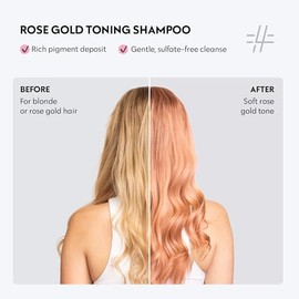 Champú Color Mask – Champú tonificante sin sulfato oro rosa para cabello de oro rosa – Champú de color oro rosa, vegano, 8.5 onzas (oro rosa)