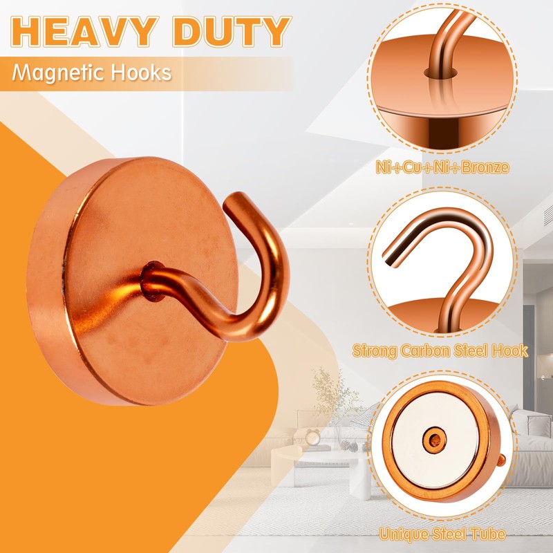 Neosmuk Magnetic Hooks Heavy Duty,100lb Super Strong Magnet with Hooks