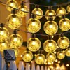 Suyoo Solar-Lichterkette für Außen, 12M 100 LED Kristall Globe Lichter,