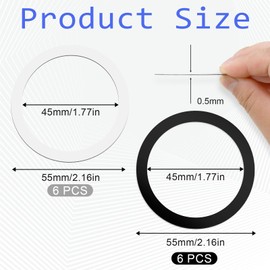Giantree 12 Pcs Universal Metal Ring Magnet Sticker for Phone Cases & Wireless Charger, Ultra-Thin Magnetic Adapter Magnetic Ring for Car Holder & Wireless Charging (Without Magnet)