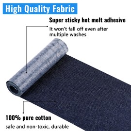 Jeans Iron-On Patches, 6 Rolls Iron-On Patches, Jeans, Interior Patches, Jeans Clothing Hole Repair and Decoration, Iron-On Patches for Children Adults, 5 Colours (8 x 51 cm)
