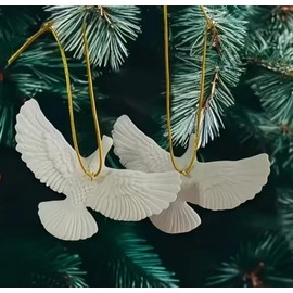 2 Turtle Doves Christmas Tree Decoration Bauble, Ornaments For The Home when Alone, Xmas Tree Hanging Decor, Xmas A Symbol Of Forever Friends 2 PCS