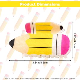 Back to School Hair Clips, Pencil Hair Clips, Yellow Resin Claw Accessories Claw Clip, Pencil Clip for School, Fun Unique Cute Accessories Women