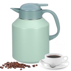 MUCR 70 oz Thermal Coffee Carafe Insulated for Keeping Hot and Cold, Stainless Steel Vacuum Thermal Coffee Pot for Coffee, Tea, Water for Parties, Green