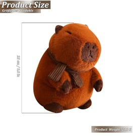 Simulation Capybara Plush Toy, Capybara Cuddly Toy, Large 25 cm Water Pig Cuddly Toy, Cute Stuffed Animals, Sleeping Plush Toy, Gifts for Children and Adults (Colour: Brown A, Size: 25 cm)
