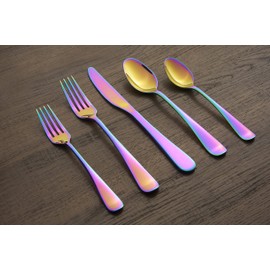 CAMBRIDGE Silversmiths Rhiannon Rainbow Mirror 20-Piece Flatware Set, Service for 4