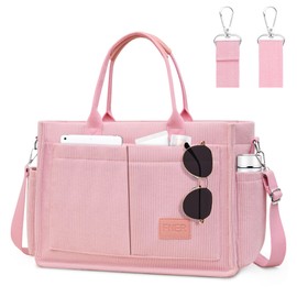 Tokeya Women's Corduroy Shoulder Bag, Large Tote Bag with Multiple Pocket Compartments, Corduroy Shopper Bag, Women's Crossbody Bag, Women's Shoulder Bag for Work, Office, Travel, Shopping, School,