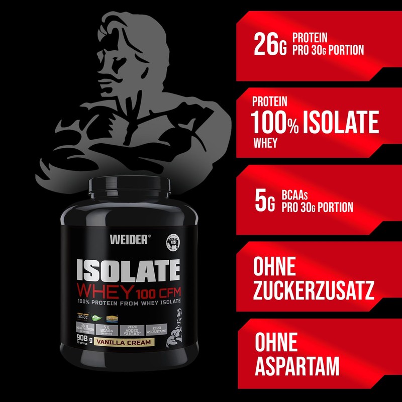 Weider Isolate Whey 100 CFM. Vanilla Flavour. Protein powder with