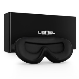 UAMAL 100% Blackout Eye Mask for Sleeping C Sleep Mask - Zero Eye Pressure Blackout Eye Masks C UAMAL Eye Mask, Sleeping Eye Mask with Adjustable Strap, Premium Black Eye Mask or Blindfold
