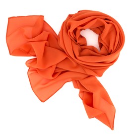 DOLCE ABBRACCIO by RiemTEX ® Women's Sweet Love Stole Chiffon Scarf in 30 Plain Colours Scarves and Scarves XXL Chiffon Scarves Neckerchief for All Seasons, Orange Dream