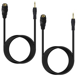 Seadream 2.5mm Aux Extension Cable 6FT;2Pack 2.5mm TS Mono Audio Plug Jack Connector Male to Female Extension Cable for Harmony IR Blaster (6FT Male to Female)