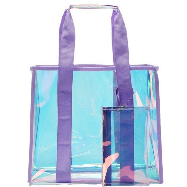 Eiza Beach Bag Aurora Borealis Colored Transparent Large Capacity Pvc