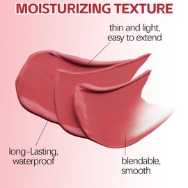 Boobeen Soft Liquid Blush Makeup für Wangen, leicht und aufbaubar, dünner Wangen-Makeup-Stick für natürliche Farbe, Creme-Röte leicht zu mischen, mit eingebautem Pinsel