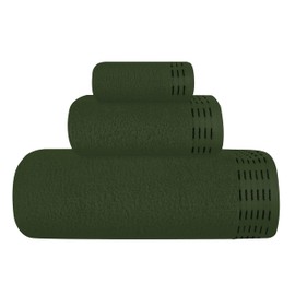 MALLONI HOME Ultra Soft 3 Pack Cotton Towel Set, Contains a Bath Towels 28x55 inch, a Hand Towels 16x24 inch & a Wash Coths 12x12 inch, Ideal Everyday use, Compact & Lightweight - Olive Green