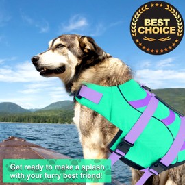 Fragralley Shark Dog Life Jacket, Easy to Put on Dog Life Vest for Swimming and Boating, Vibrant & Adjustable Dog Life Preservers for Small Medium Large Dogs, Suit to Swim, Fish, Beach, Surfing