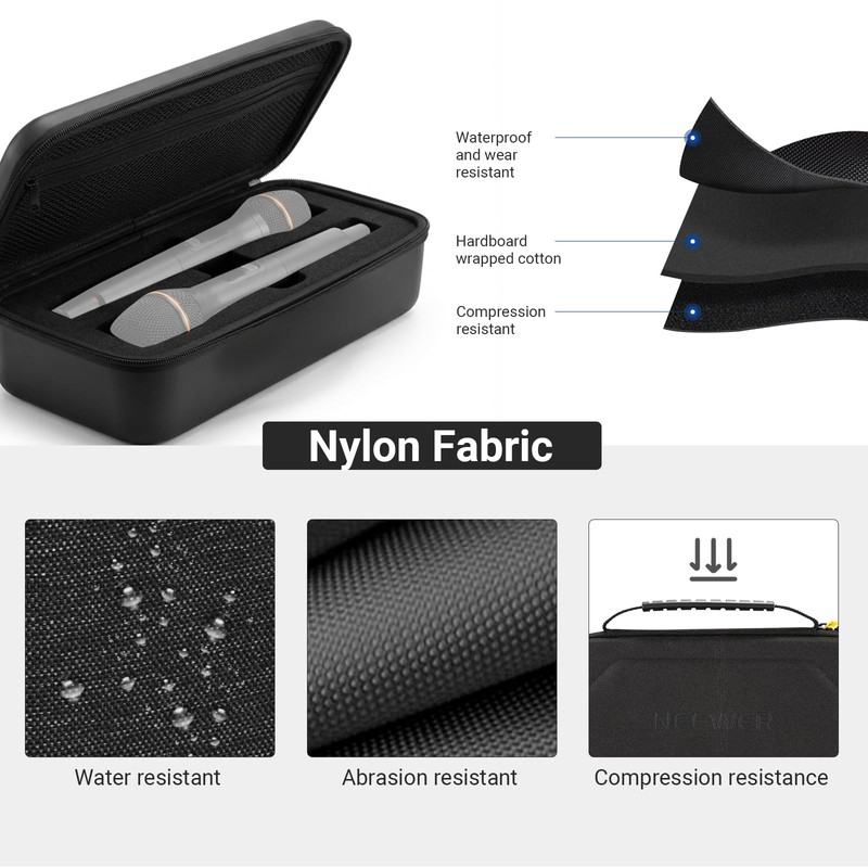NEEWER Wireless Microphone Case Compatible with JBL PartyBox Dual Mic