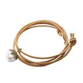 Wrap Bracelet Real Dandelion and Boro Glass - Circle