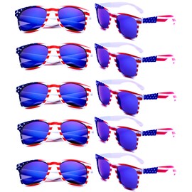 Eyegla Bulk American Sunglasses USA Flag Sunglasses Classic Patriotic Sunglasses 4th of July Party Supplies