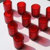 Woho Red Votive Candle Holders Bulk Set of 12, Glass