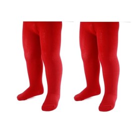 OnlyBee Plain Baby Cotton Rich Stretch Tights, Soft Poly-Cotton Blend, 0-24 Months (UK, Age, 3 Months, 6 Months, Red)