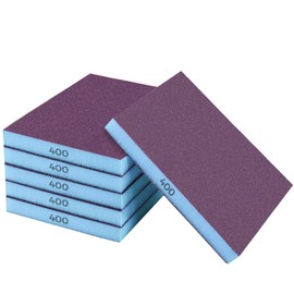 STEBRUAM 6 Pieces Sanding Sponges, 400 Grits Specifications Sanding Pads,sand sponge Washable and Reusable,Sand Paper Pack for Metal Wood Wall