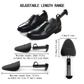 PHABULS 10 Pairs of Adjustable Length Shoe Trees for Men, Shoe & Boot Trees, Men Shoe Tree Stretcher, Boot Holder Organizers, Shoe Form Plastic, Heel Support (10)