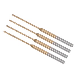 CoCud Mini Drill Bit 1 mm Drill Diameter 2.35 mm Shank Diameter Titanium Coated Micro Carving Drill Bit Plastic for Carpentry 4pcs