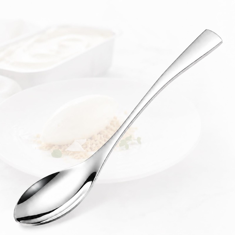 YCHLonlive Quenelle Spoon, 8.82 Inch Stainless Steel Rocher Spoon, Dessert
