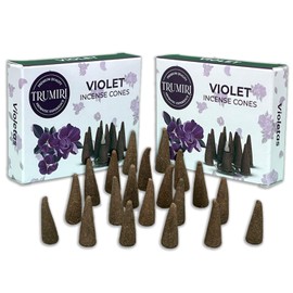 Violet Incense Cones - Total 20 Cone Incense - Dual Pack of 10 Insence Cones - Incense Cones Scented - Cone Incense Scents - Insense Cones - Incent Cone