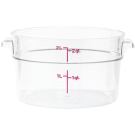 (1.9l with lid) - Cambro RFSCW2135 Camwear 1.9l Clear Round Food Storage Container with Cambro RFSCWC2135 Clear Round Lid