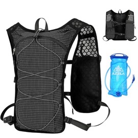 Laufweste mit 2L Trinkblase, Leicht Laufweste Damen Herren Laufrucksack Atmungsaktiv Mehrere Taschen Perfekt für Outdoor-Aktivitäten wie Laufen, Marathon, Radfahren, Klettern und Camping
