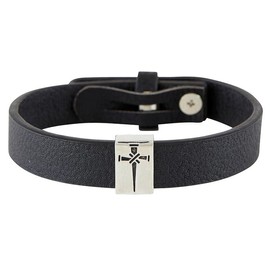 Creative Brands Inspirational Jewelry for Men Accessories Mens Leather Bracelet by Faithworks, One Size, Cross Of Nails