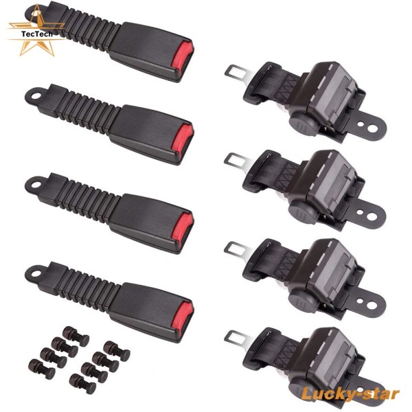 TecTech Golf Cart Seat Belts Lap Set Retractable For EZGO/Yamaha/Cl