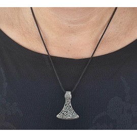 Kiss of Leather Viking Axe Pendant 925 Sterling Silver No.385, Silver