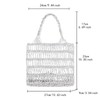 FUNSEED Straw Beach Tote Bag for Women, Gold and Silver