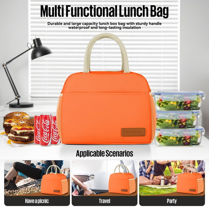 douyadady Lunch Bag Women/Men Lunch Box Women/Men (orange)