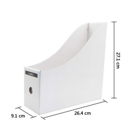 OFFIDIX File Box, A4, Documents, Storage Box, File Stand, Foldable, Set of 5, White