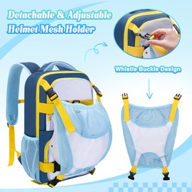 GOBUROS Skateboard Backpack with Board Straps and Helmet Holder, Skateboard Bag with Multiple Pockets for Sports