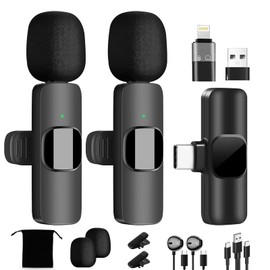 UAPPO Kabelloses Mikrofon für Typ-C-Anschluss Lightning USB Lavalier Plug-Play Professionelle kabellose Mikrofone für Videoaufnahme Live Steam Interview YouTube TikTok Facebook Vlog