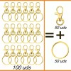 Baixi Gancho Para Llavero Macrame Dorado (50 Piezas + 50