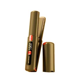 Cordless Hair Straightener and Curler 2 in 1 Mini Lightweight and Small USB Rechargeable with 4500mAh Battery 10s Fast Heating Portable Ceramic Flat Iron for Travel(Light Brown)