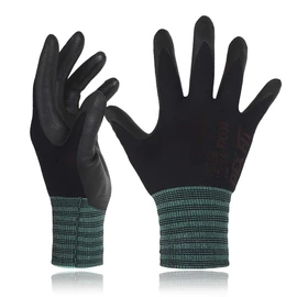 DEX FIT Nitrile Work Gloves FN330, 3D-Comfort Stretchy Fit, Firm Grip, Thin & Lightweight, Touch-Screen Compatible, Durable, Breathable & Cool, Machine Washable; Black 7 (S) 1 Pair