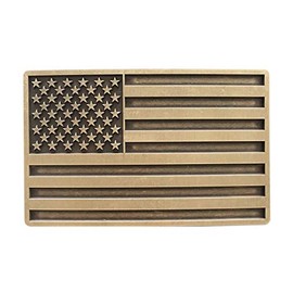 Urban Backwoods US Flag II Belt Buckle for Interchangeable Belt Buckle, bronze